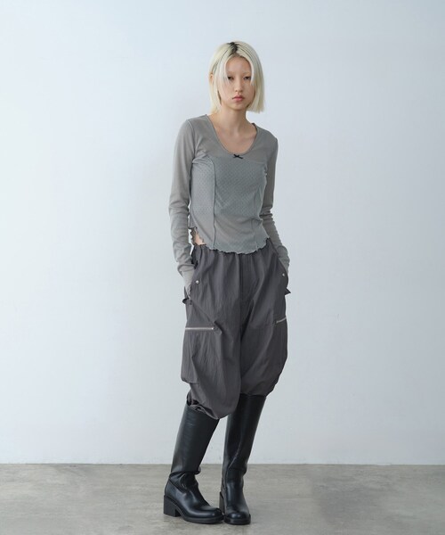 tシャツ whisper jersey top レディースの画像
