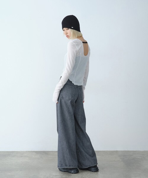 tシャツ whisper jersey top レディースの画像