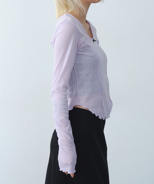 tシャツ whisper jersey top レディースの画像