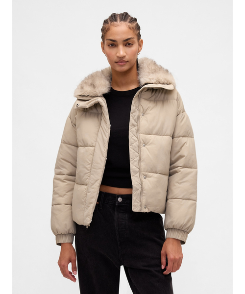 GAP（ギャップ） ダウンコート ダウンジャケット ファー トリミング