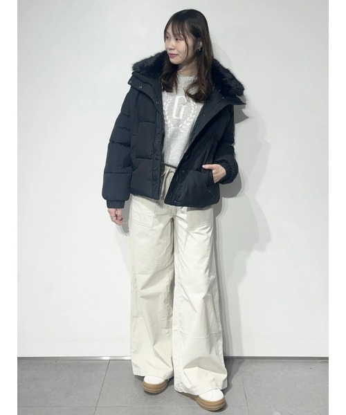 GAP（ギャップ） ダウンコート ダウンジャケット ファー トリミング