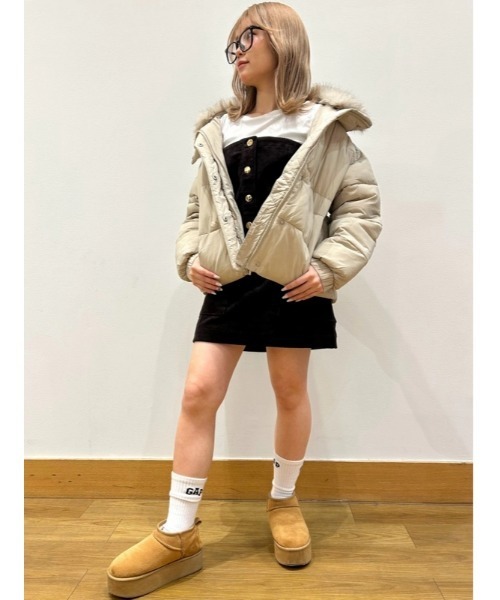 GAP（ギャップ） ダウンコート ダウンジャケット ファー トリミング