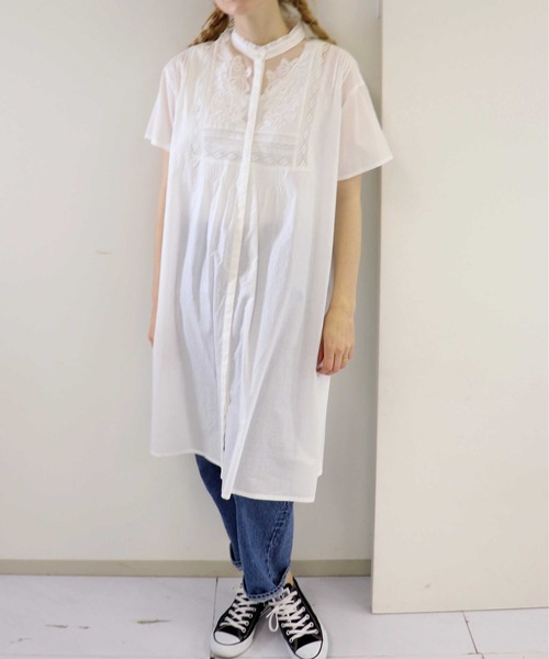 「haupia」 半袖ワンピース MEDIUM ブラック レディース_画像4