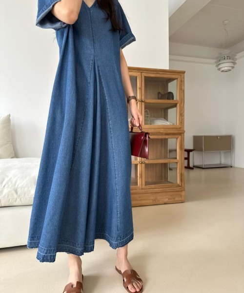 LE'RURE 半袖ワンピース MEDIUM ブルー RUIRUE BOUTIQUE（ルイルエブティック） 半袖ワンピース M ロイヤル