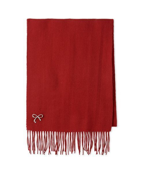 【セルフォード】ビジューブローチ付きカシミヤ混ストール ビジューブローチ付きカシミヤ混ストール(ショール・ストール