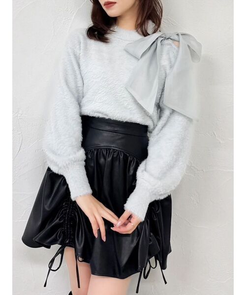 新品♡ダズリン♡シャギー切り替えニット♡ dazzlin（ダズリン） ニット セーター ワンショルミニシャギーニット