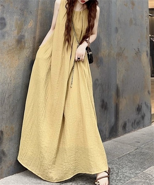 「FREE STYLISTS」 ノースリーブワンピース L ライトパープル レディース_画像4