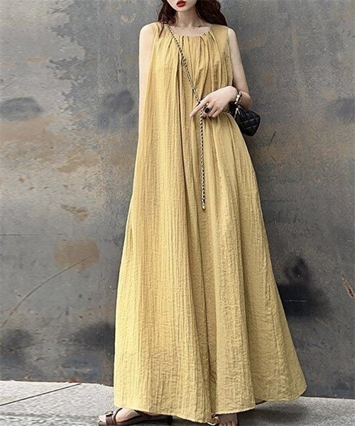 「FREE STYLISTS」 ノースリーブワンピース L ライトパープル レディース_画像7