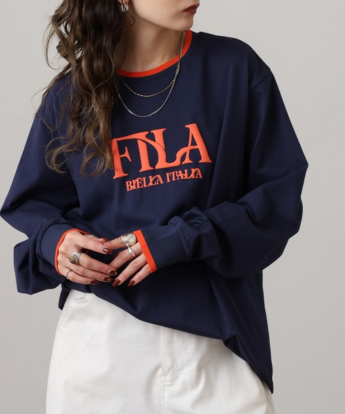 FILA（フィラ） tシャツ FILA L/S SHIRTS リブ配色 長袖Tシャツ L/S