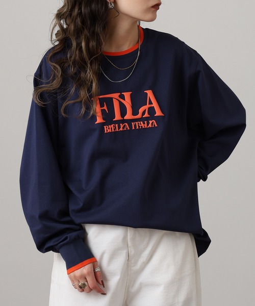 FILA（フィラ） tシャツ FILA L/S SHIRTS リブ配色 長袖Tシャツ L/S