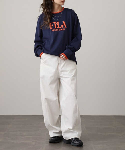 FILA（フィラ） tシャツ FILA L/S SHIRTS リブ配色 長袖Tシャツ L/S