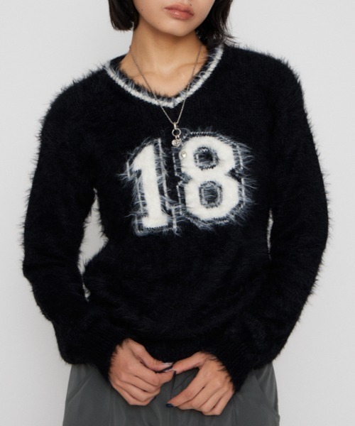 ニット+セーター LAGUAGEM LAGUA GEM（ラグアジェム） ニット セーター NUMBER SHAGGY KNIT