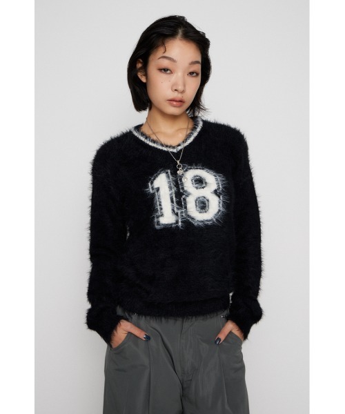LAGUA GEM（ラグアジェム） ニット セーター NUMBER SHAGGY KNIT
