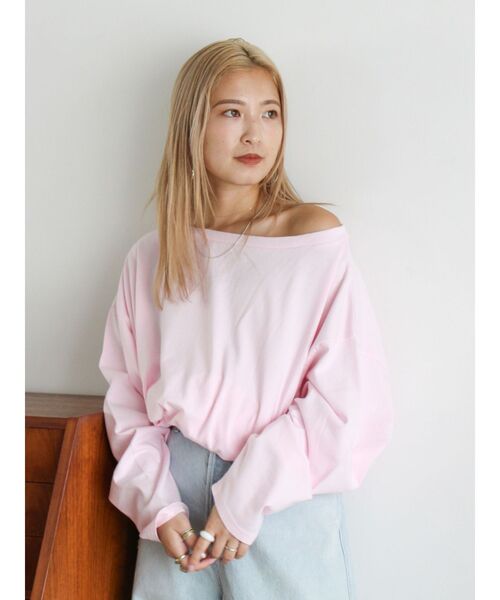 Ungrid新品ビッグシルエットロングスリーブTee Ungrid（アングリッド） tシャツ ボートネックビックシルエットロング