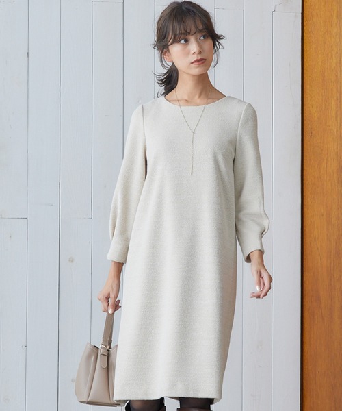 「12Twelve Agenda」 7分袖ワンピース M ネイビー レディース_画像3