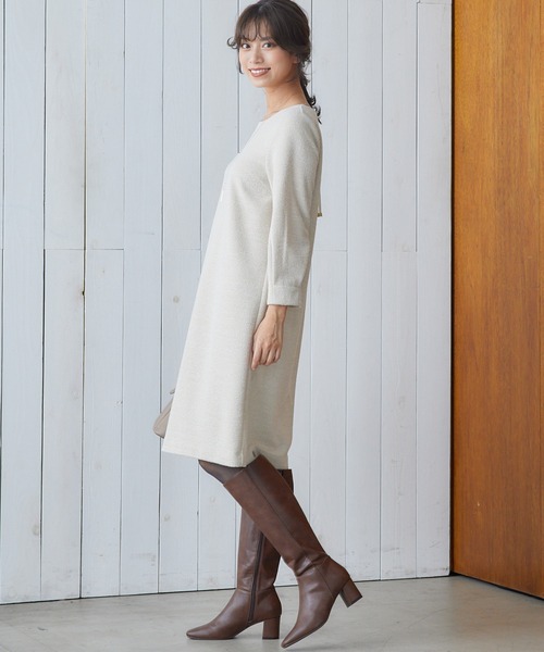 「12Twelve Agenda」 7分袖ワンピース M ネイビー レディース_画像7