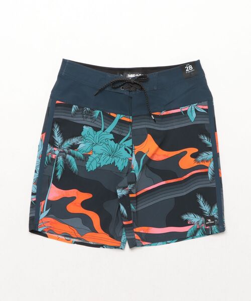 【未使用】RIP CURLの水着(D~DDカップ)＋パンツ黒×オレンジの花柄 RIP CURL（リップカール） 水着 「夏レジャー」ショートパンツ サーフ