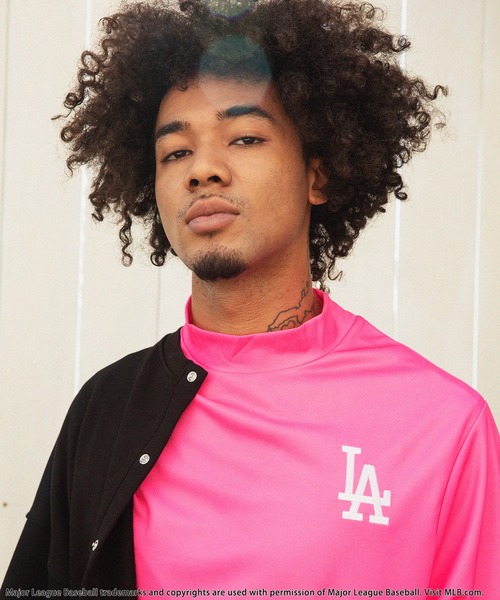 tシャツ 「MLB/Los Angeles Dodgers」モックネック長袖Tシャツ レディース メンズ BACK TO THE FIELD tシャツ 「MLB/Los Angeles Dodgers」モック