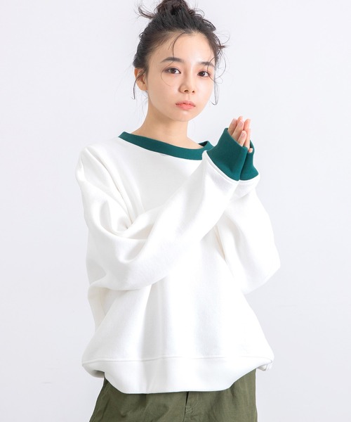 Dime ベージュ　スウェットトレーナー　Ｍsize トレーナー スウェット 「ZOZO限定」Muaj.カラースキーム 裏起毛