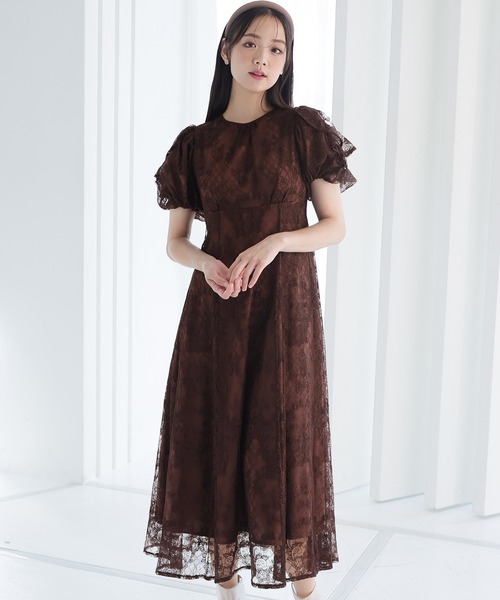 お盆セール♡美品♡オケージョンドレス　パフスリーブ　Sサイズ　お呼ばれドレス Callarus ドレス 「Callarus別注」「結婚式・お呼ばれ