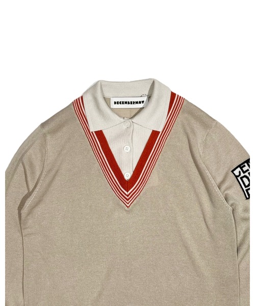DECEMBERMAY ニット セーター Avignon Fake layered Knit Polo