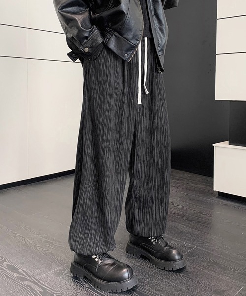 パンツ 「FVLMEN」pleats print relax wide Pants/プリーツ