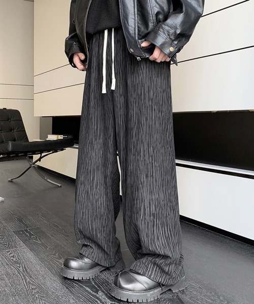 PLEATS PLEASE ホワイトプリーツパンツ PLEATS PLEASE イッセイミヤケ ストレートプリーツパンツ