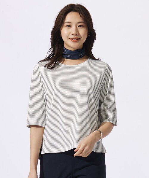 大きめ【PRL】 ジャージー クルーネック ボーダー Tシャツ 2色 WETTEMPT tシャツ CREW NECK DRAW CORD BORDER TEE / クルー