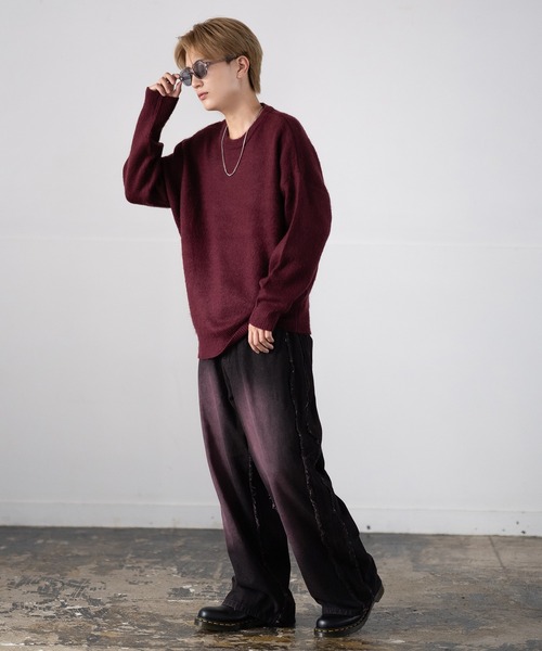 Jieda - ジエダ 22SS デニムパンツ フリンジ ブルー メンズ