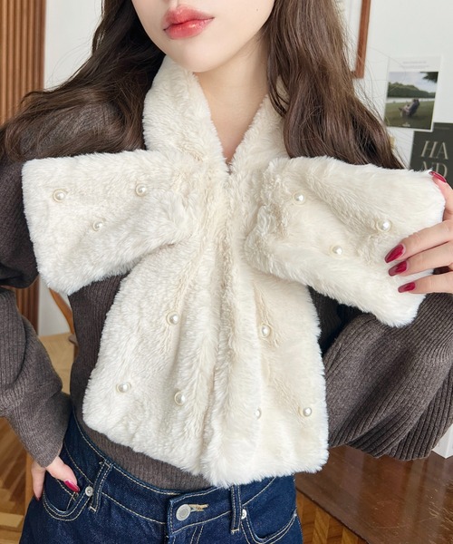any FAM｜パール×リボンファーマフラー | Rakuten Fashion(楽天