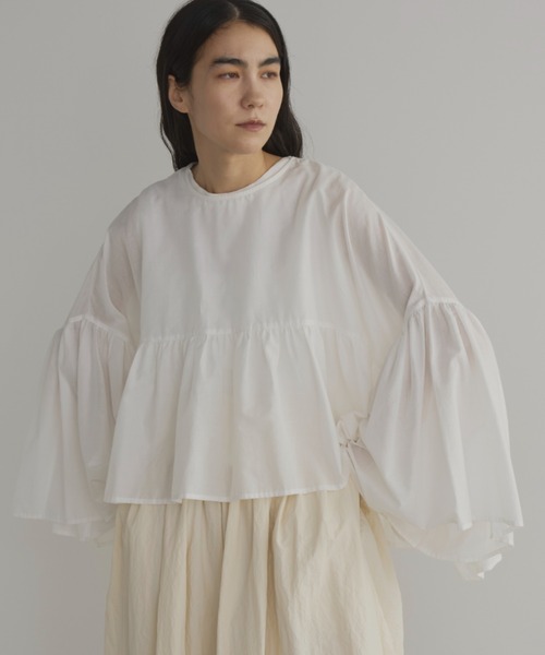 ブラウス シャツ tiered sleeve blouse / ティアードスリーブブラウス レディース セール】tiered sleeve blouse / ティアードスリーブブラウス