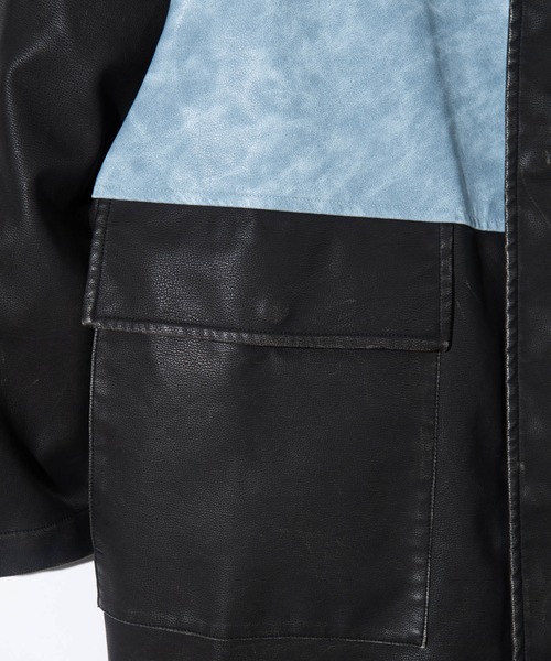 glambコート glamb コート ジャケット Synth Leather Line Coat / シンセ