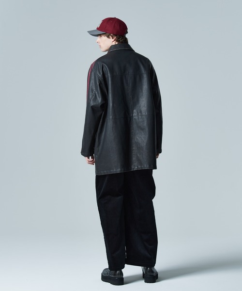 MBジャケットコート　ブラックLサイズ glamb コート ジャケット Synth Leather Line Coat / シンセ