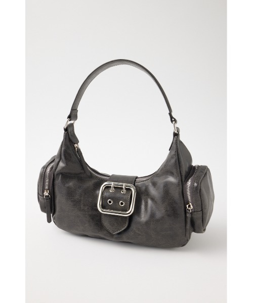 MOUSSY ブラック ハンドバッグ 中型 MOUSSY | WIDE F/LEATHER ショルダーバッグ (すべて ) |SHEL