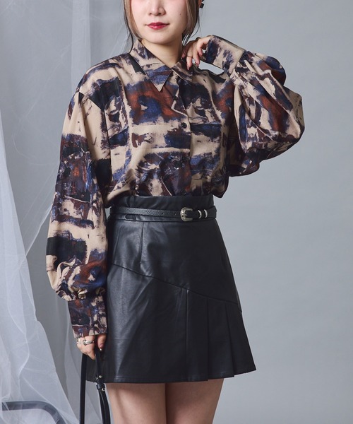 Mavie..7 柄シャツ Mavie..7 シャツ ブラウス 「Mavie..7」「新色登場」柄シャツ