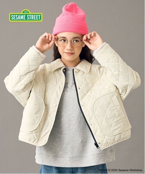 pom ponette リバーシブル アウター 子供服 女の子 160 pom ponette junior ブルゾン アウター 「AMI」セサミストリート