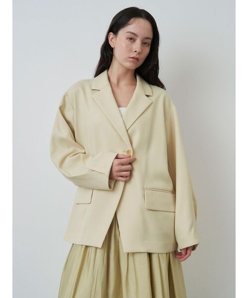 美品❣️ELENDEEKエレンディーク❣️ スプリングロングコート　ポケット付 セール】ウールボアリバーシブルコート（ノーカラージャケット