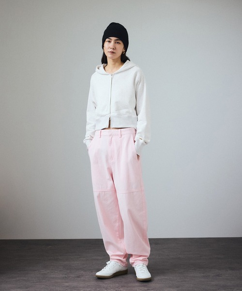 SALON adam et rope'フーディーパーカー SALON adam et rope' パーカー アズマ裏毛クロップドフーデット
