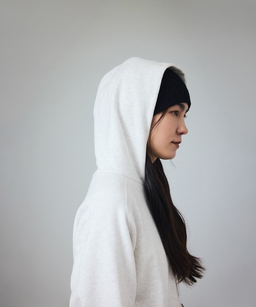SALON adam et rope'フーディーパーカー SALON adam et rope' パーカー アズマ裏毛クロップドフーデット