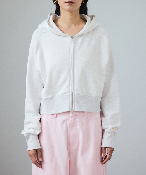 SALON adam et rope'フーディーパーカー SALON adam et rope' パーカー アズマ裏毛クロップドフーデット