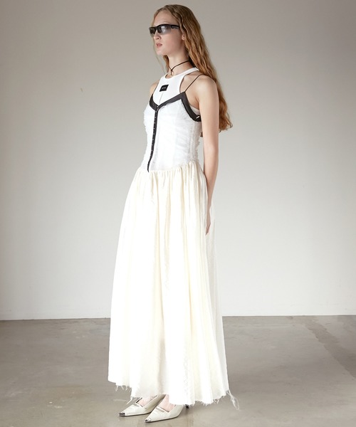 シャーリングチュールワンピース / Shirring Tulle Dress