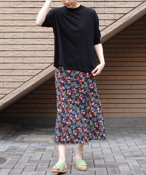 meee様 MEYAME/メヤメ プリントスリット ロングスリーブTEE PRINT SLIT