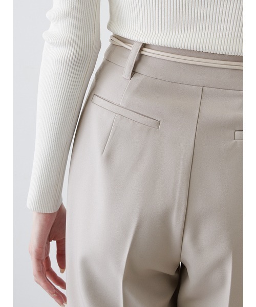 SNIDEL パンツ ベルト付きセミフレアパンツ レディース
