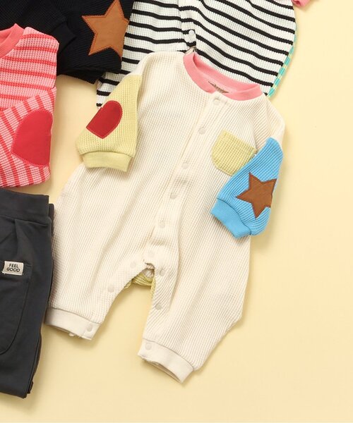 ベビー服 ロンパース 「リンク」エルボ―パッチカバーオール | BREEZE