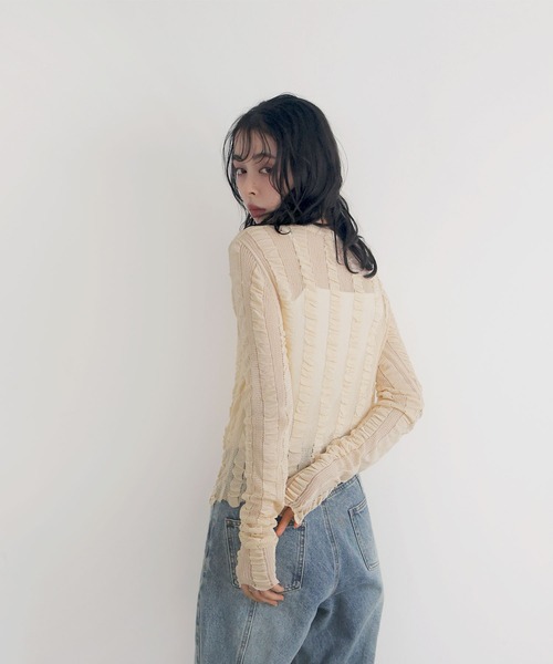 ニット セーター シアーウールシャーリングニット レディース LIAN ニット セーター シャーリングシアーニット レディース