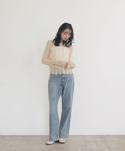 ニット セーター シアーウールシャーリングニット レディース LIAN ニット セーター シャーリングシアーニット レディース