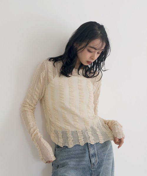 ニット セーター シアーニット レディース LIAN ニット セーター シャーリングシアーニット レディース