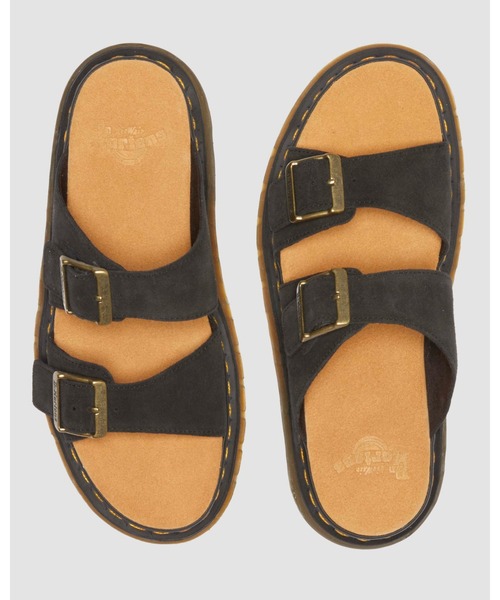 DR. MARTENS メンズ サンダル 41082001 Josef Suede slide sandals in Black | Dr. Martens