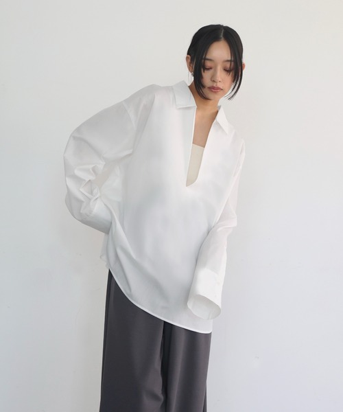 ☆新品未使用☆ カーブルブラウス オローネ ホワイト Yahoo!オークション -「オローネ」(シャツ、ブラウス