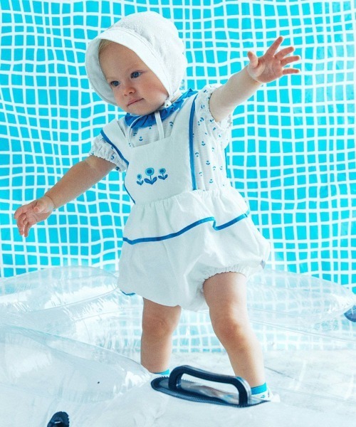 ロンパース　2つセット ベビー服 ロンパース 「2点セット」ブルーミング半袖Tシャツ